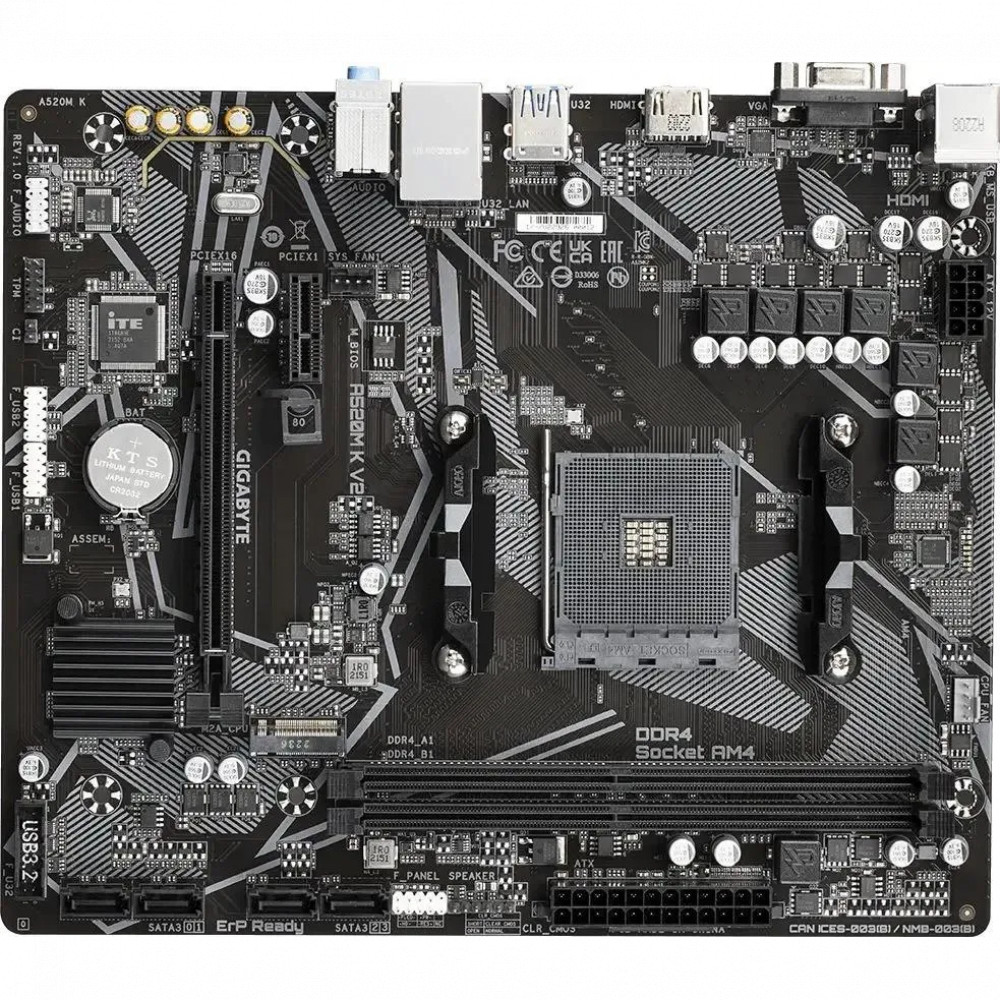 Материнская плата Gigabyte A520M K V2 A520M K V2 DDR4 1.1 Mini-ATX, AMD AM4 - миниатюра 10