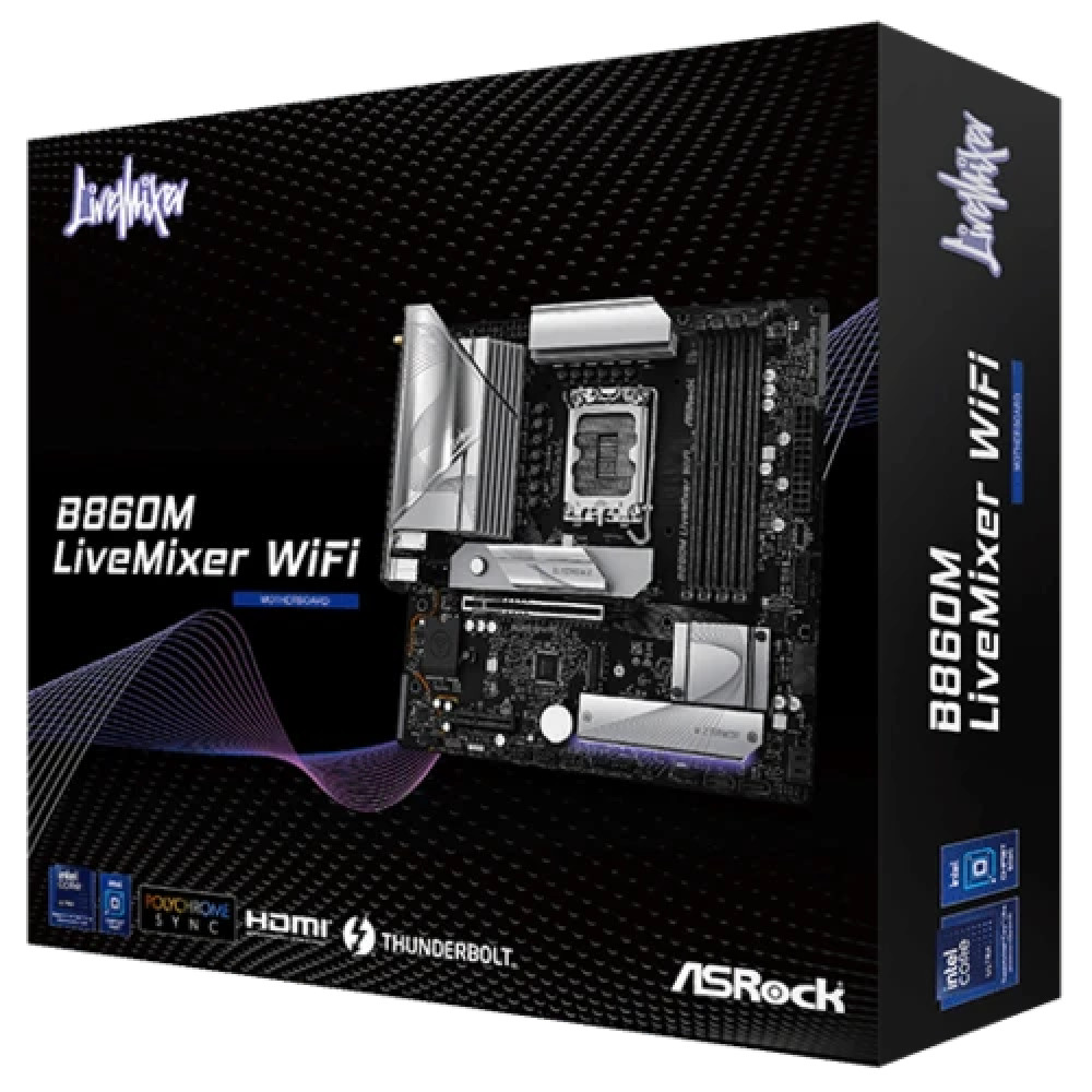 Материнская плата ASRock B860M LiveMixer WiFi B860M LIVEMIXER WIFI Micro-ATX, LGA 1851 - миниатюра 8