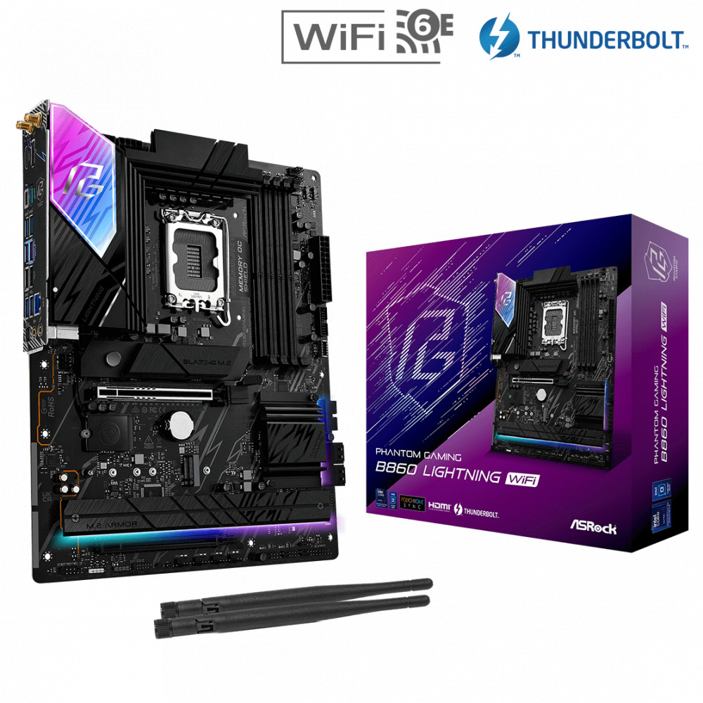 Материнская плата ASRock B860 LIGHTNING WIFI ATX, LGA 1851 - миниатюра 12