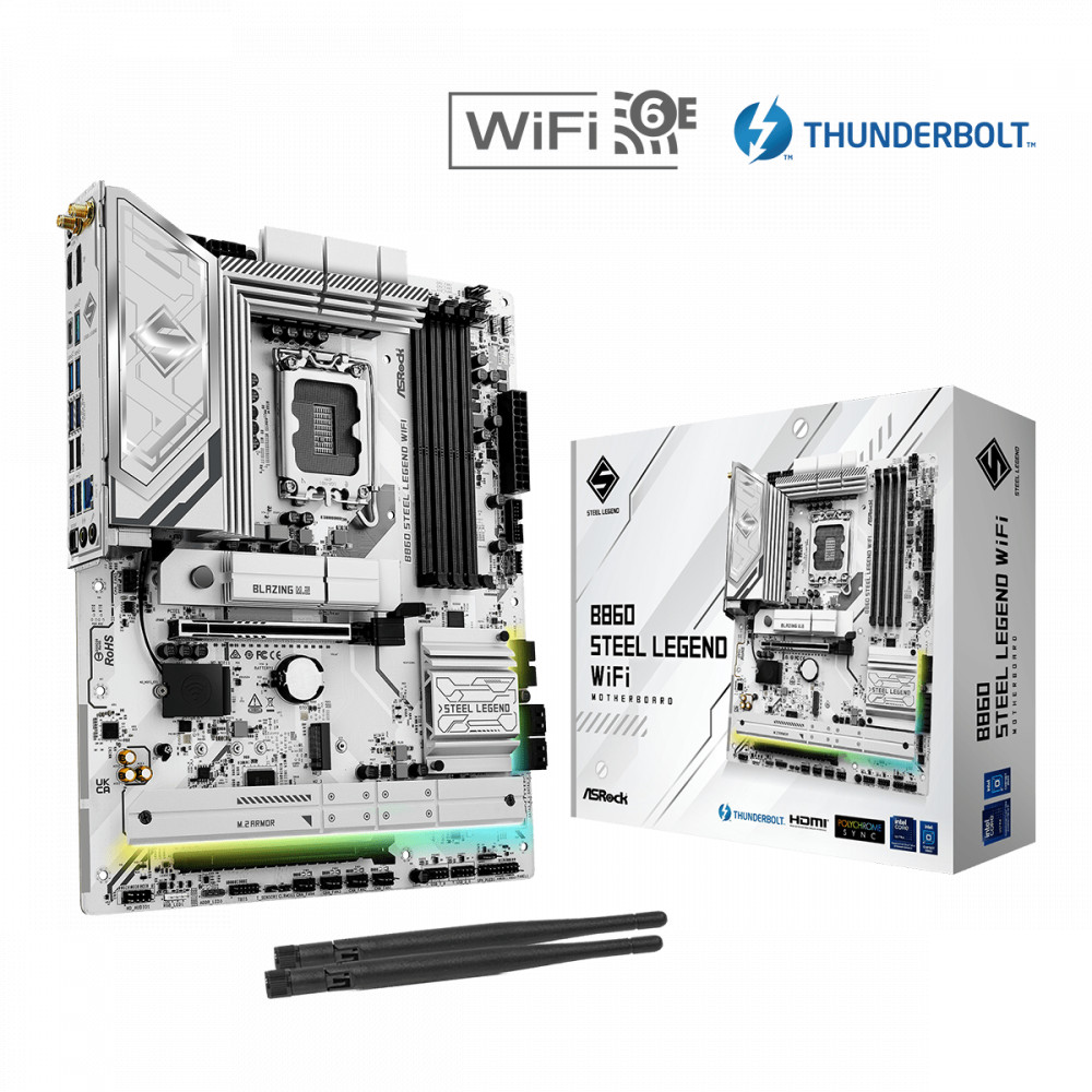 Материнская плата ASRock B860 STEEL LEGEND WIFI ATX, LGA 1851 - миниатюра 10
