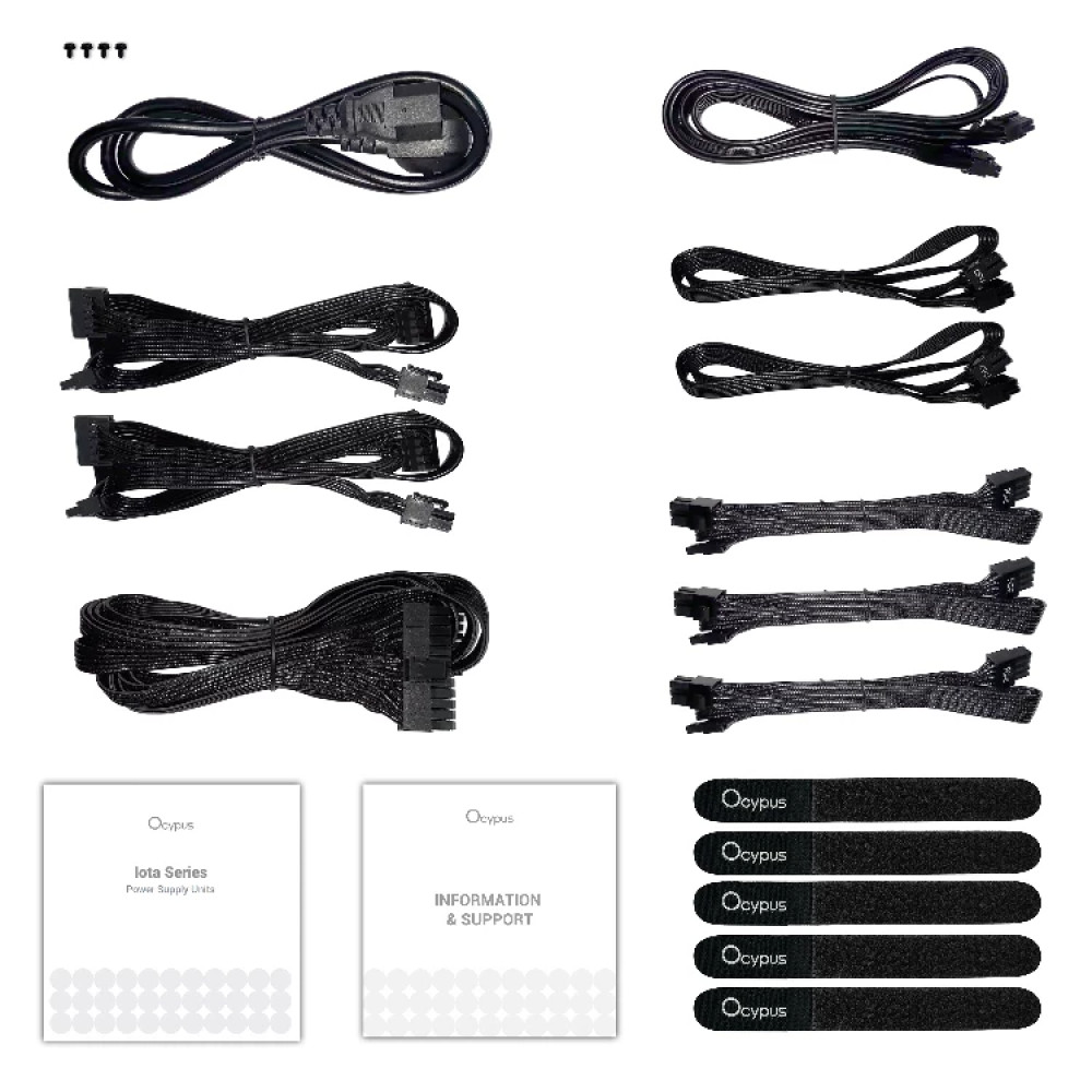 Блок питания Ocypus Iota P1000 1000W Black Iota-P1000-G1FFBK024X-EU 1000 Вт - миниатюра 13