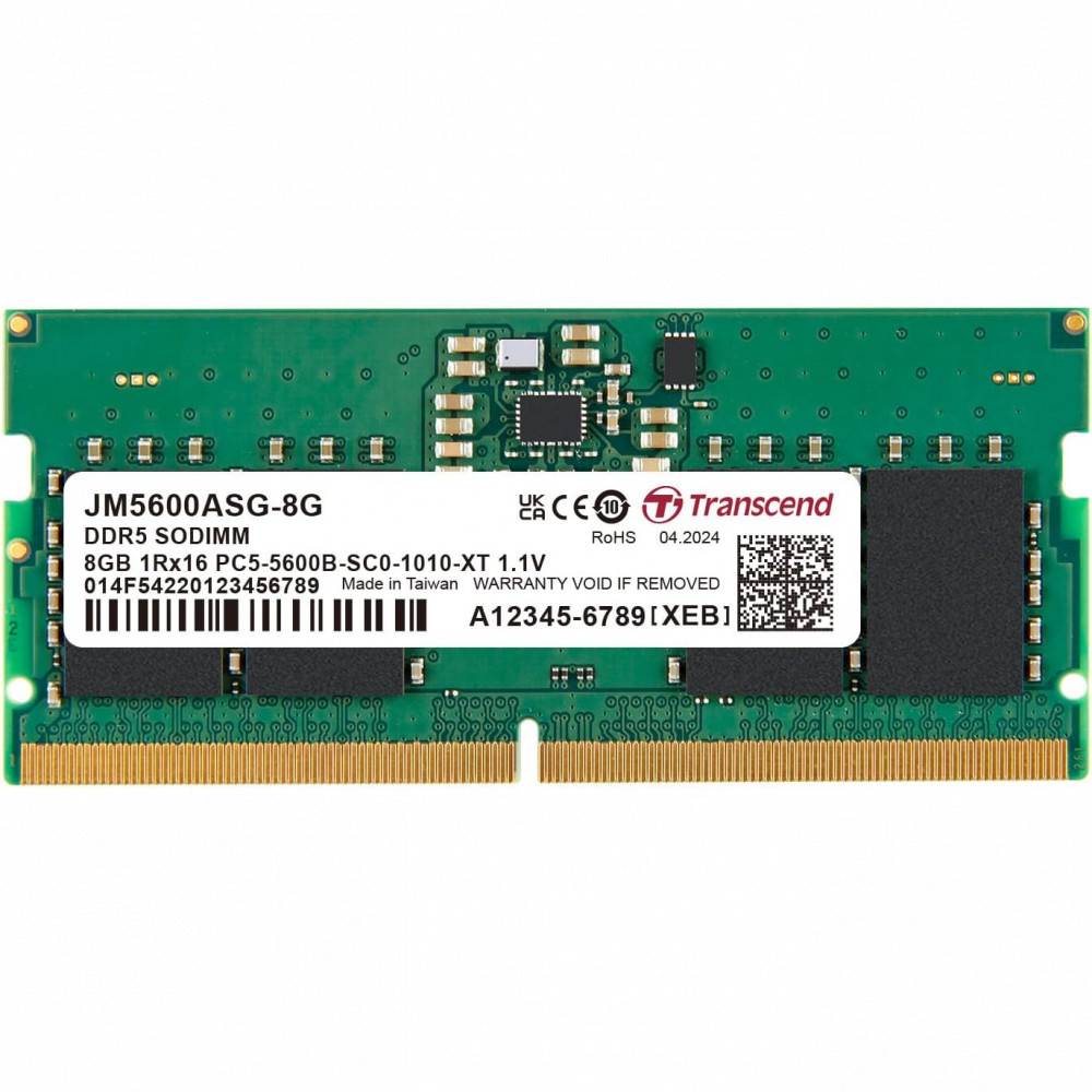 ОЗУ Transcend JM5600ASG-8G SO-DIMM, DDR5, 8 Гб, 5600 МГц - миниатюра 2
