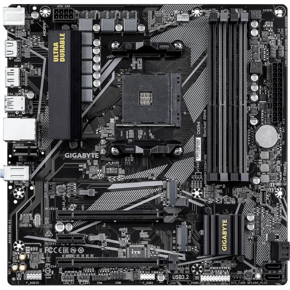 Материнская плата Gigabyte B550M DS3H R2 Micro-ATX, AMD AM4 - миниатюра 7