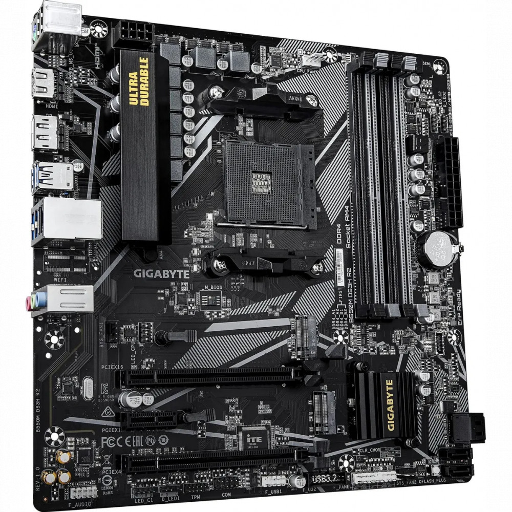 Материнская плата Gigabyte B550M DS3H R2 Micro-ATX, AMD AM4 - миниатюра 8