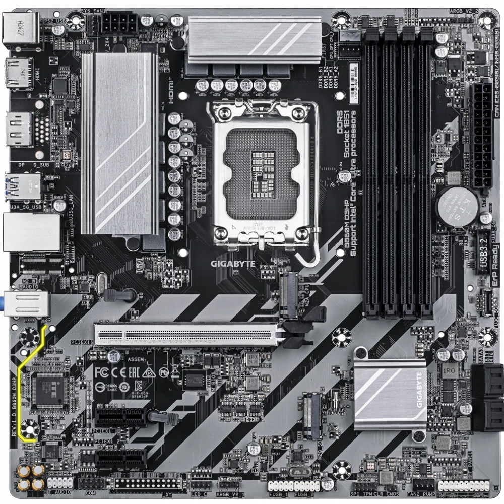 Материнская плата Gigabyte B860M D3HP Micro-ATX, LGA 1851 - миниатюра 10