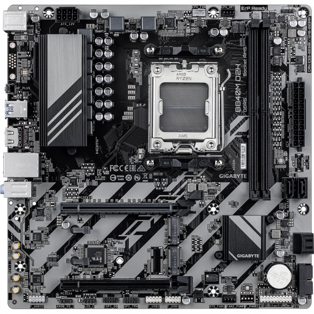 Материнская плата Gigabyte B840M D2H Micro-ATX, AMD AM5 - миниатюра 6
