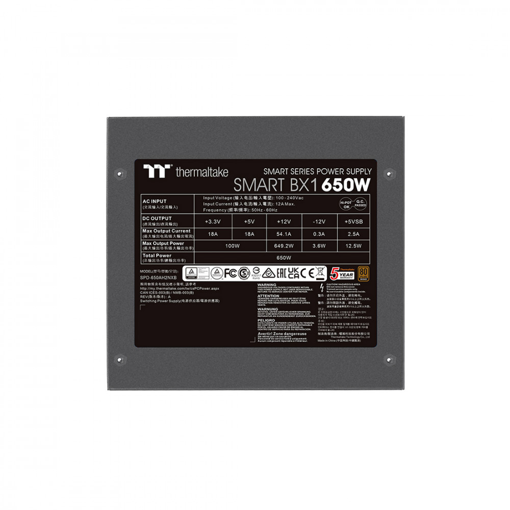 Блок питания Thermaltake Smart BX1 D2D 650W PS-SPD-0650NNFABE-4 650 Вт - миниатюра 5