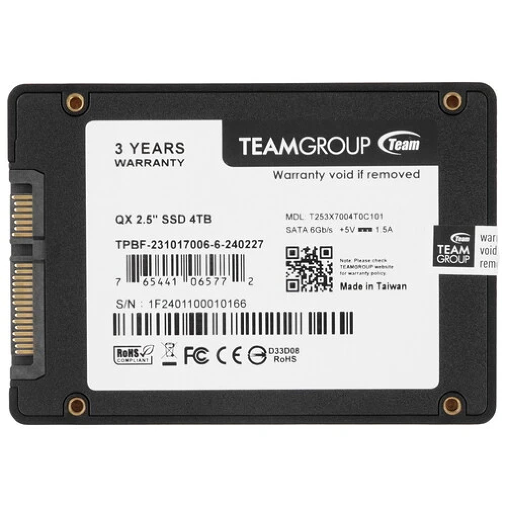 Жесткий диск Team Group QX T253X7004T0C101 SSD (твердотельные), 4 ТБ, 2.5 дюйма, SATA - миниатюра 4