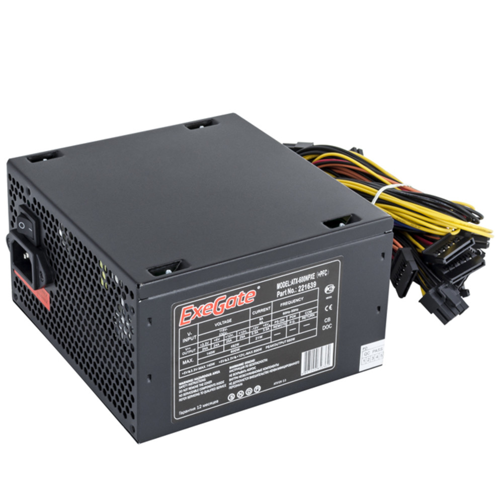 Блок питания ExeGate 600NPXE EX221639RUS - миниатюра 3