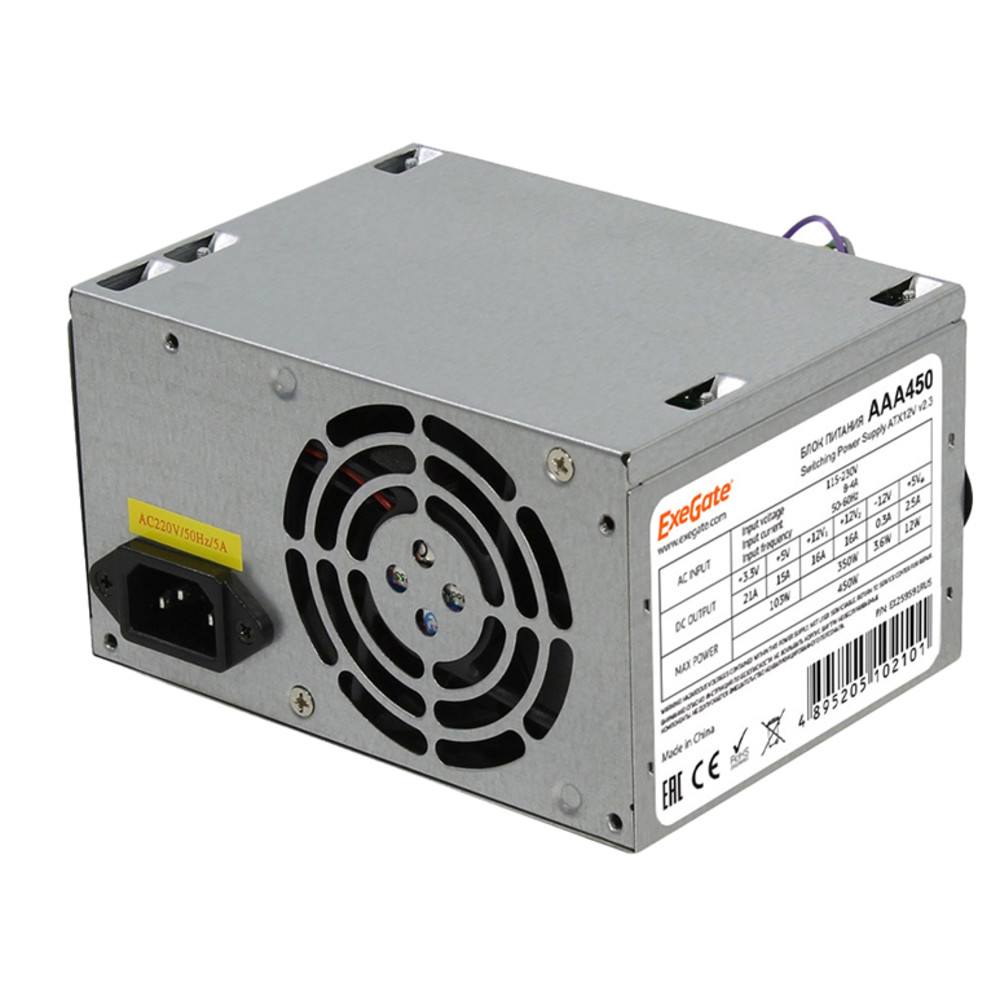 Блок питания ExeGate 450W AAA450 ES259591RUS 450 Вт - миниатюра 2