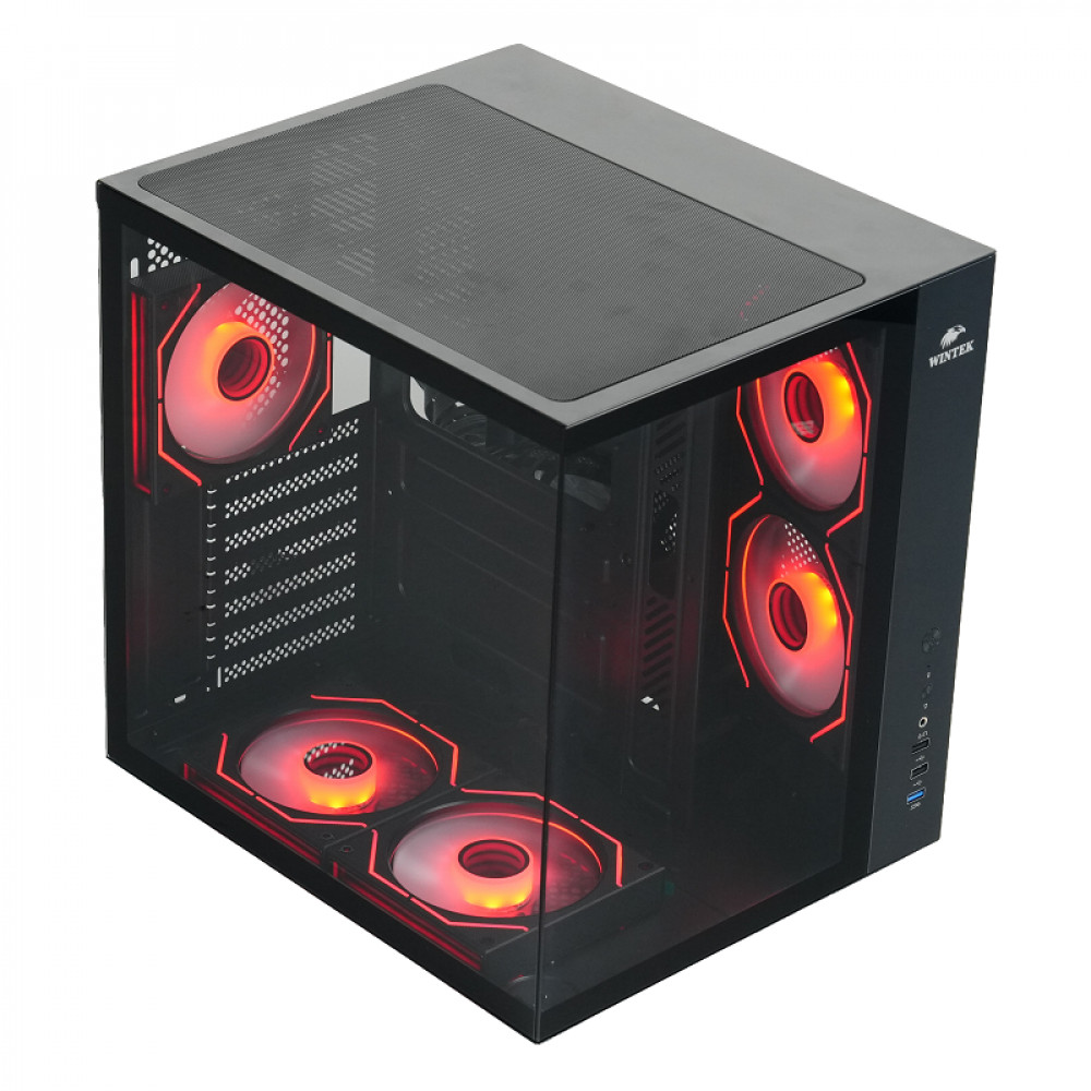Корпус Wintek Cube Pro V909-B TG Black Mid-Tower - миниатюра 6