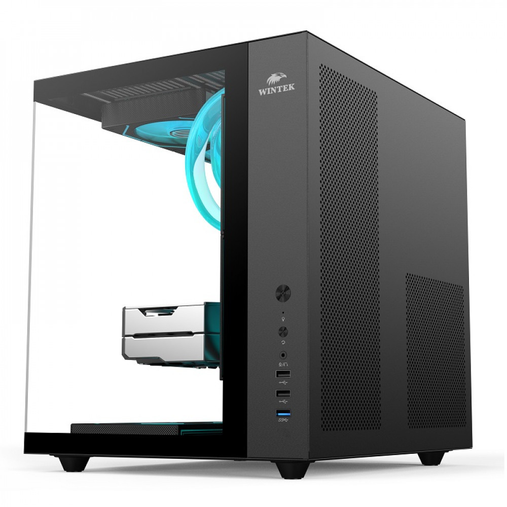 Корпус Wintek Cube Pro V909-B TG Black Mid-Tower - миниатюра 5
