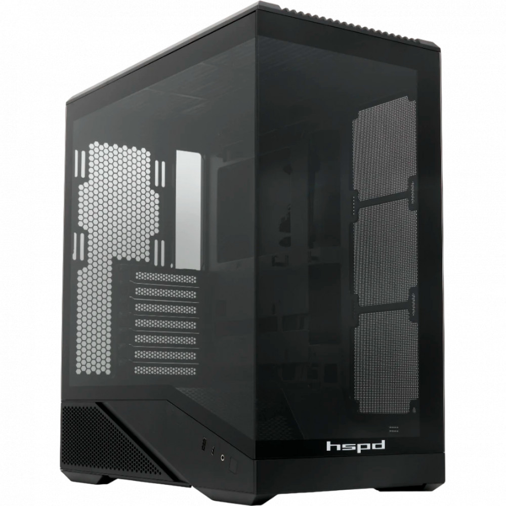 Корпус HSPD F711-TGBK Black Mid-Tower - миниатюра 7