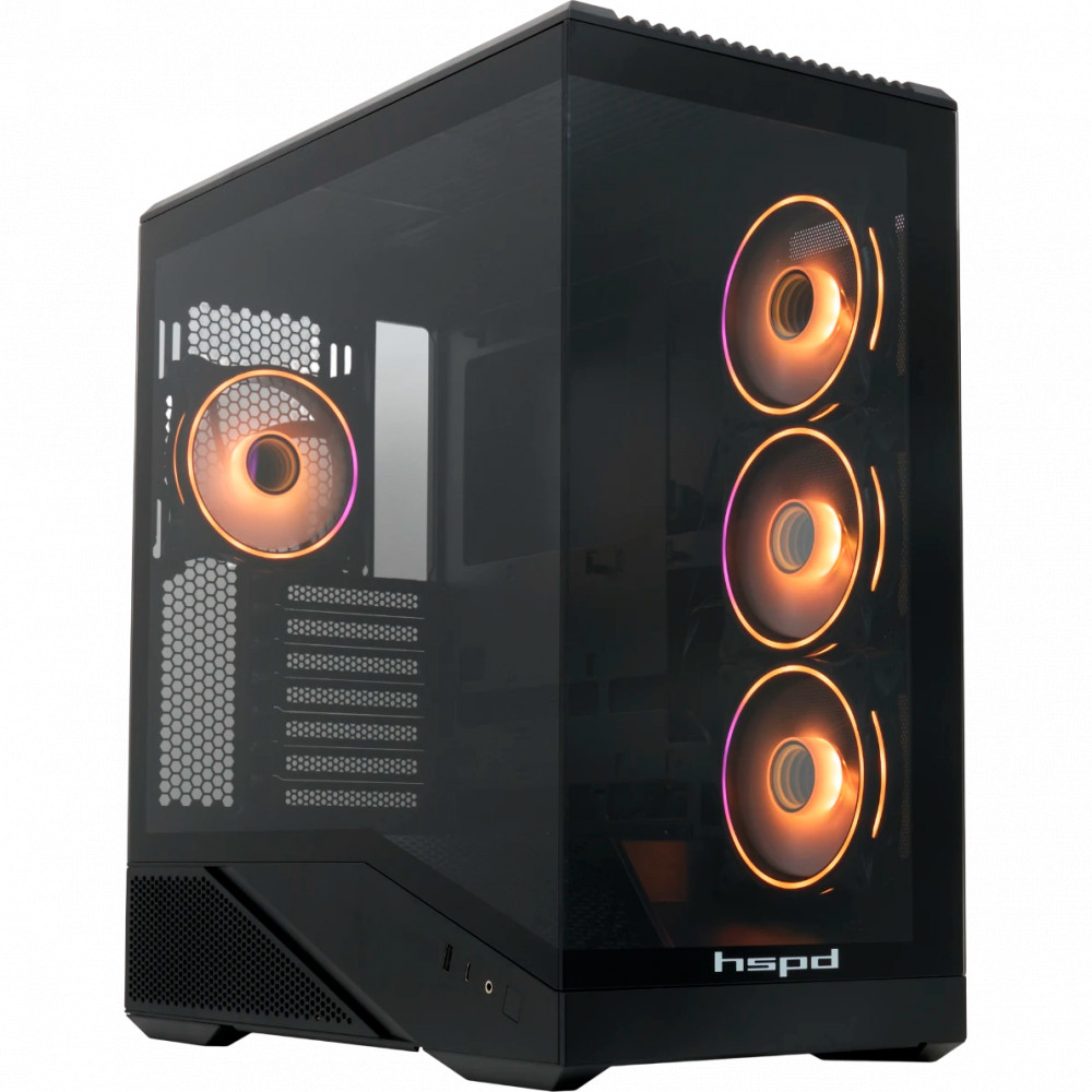 Корпус HSPD F711-TGBK-ARGB Black F711-TGBK- ARGB Mid-Tower - миниатюра 6