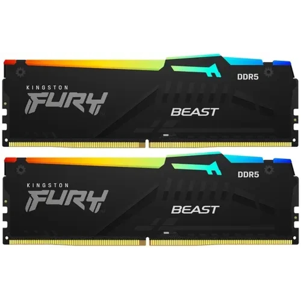 ОЗУ Kingston Fury Beast RGB KF556C40BB2AK2-64 DIMM, DDR5, 64 Гб (2 х 32 Гб), 5600 МГц - миниатюра 2
