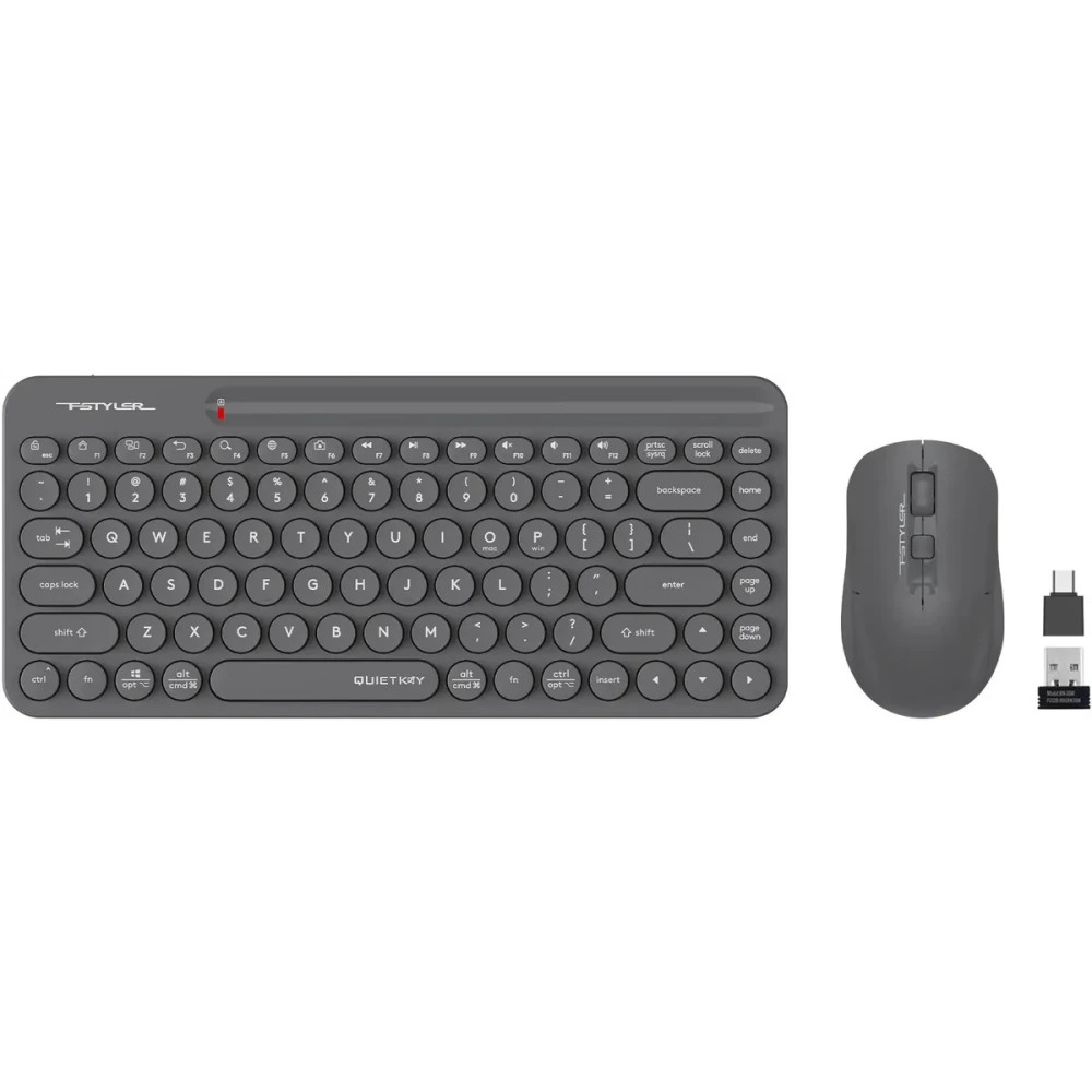 Клавиатура + мышь A4Tech Клавиатура+мышь беспроводная A4tech Fstyler FG3200 Air 2 Grey - миниатюра 5