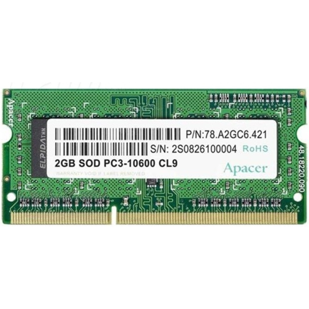 ОЗУ Apacer AS08GFA60CATBGC SO-DIMM, DDR3, 8 Гб, 1600 МГц - миниатюра 2
