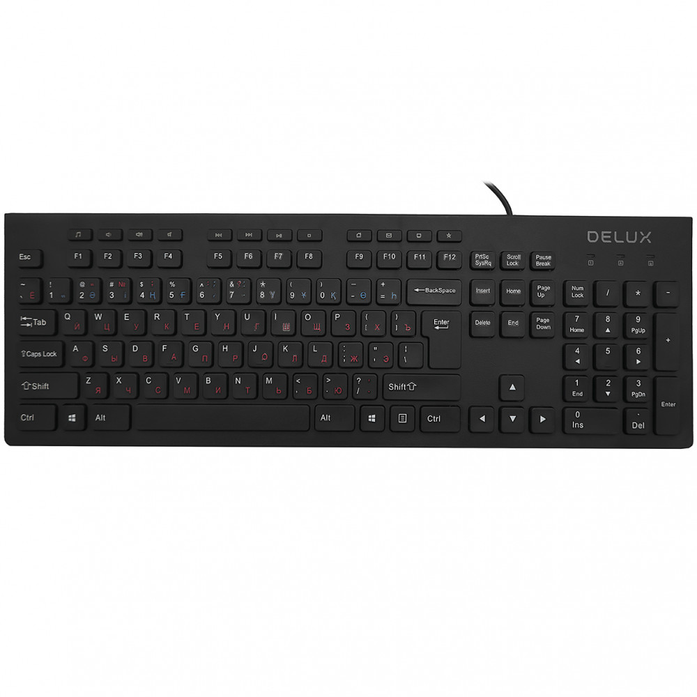 Клавиатура Deluxe DLK-180UB Проводная, USB - миниатюра 4