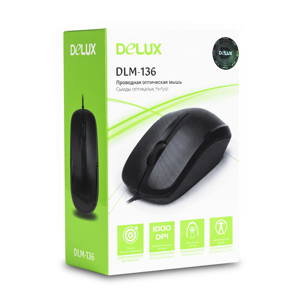 Мышь Deluxe DLM-136OUB Бюджетные, Проводная - миниатюра 6