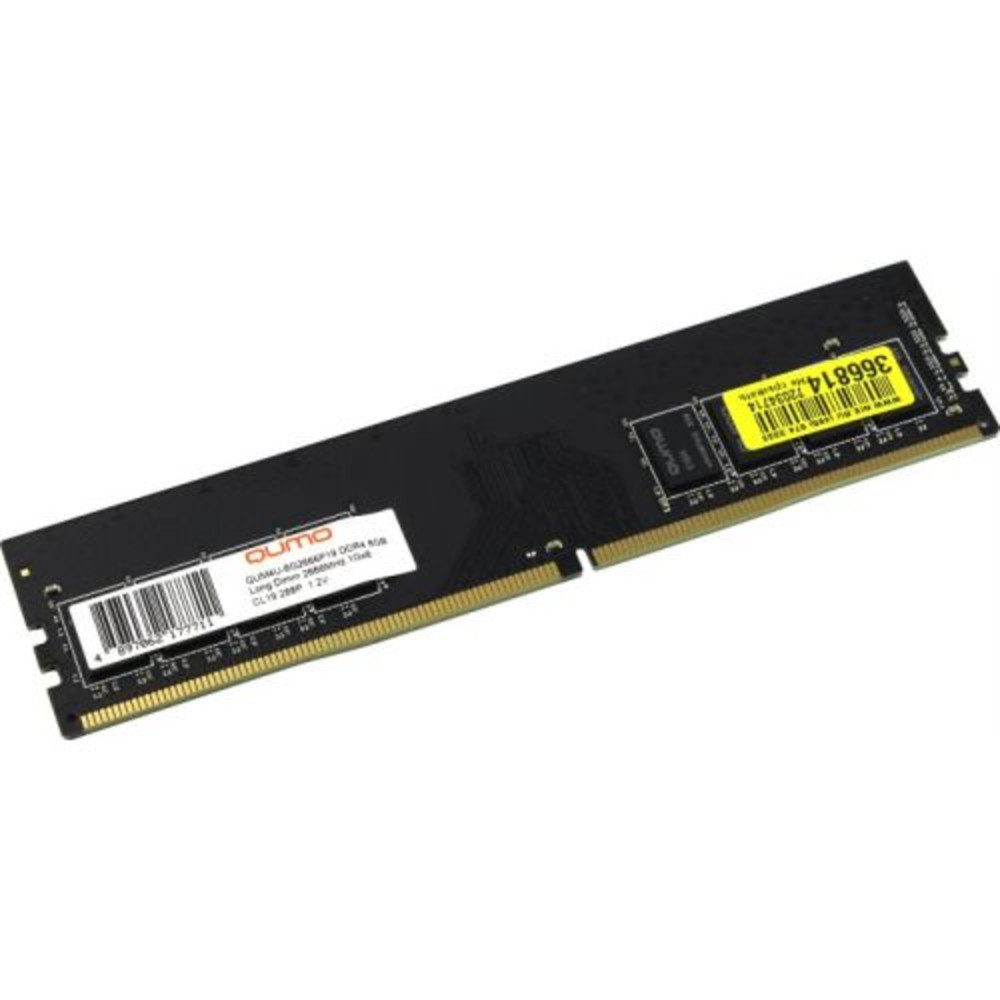 ОЗУ Qumo DDR4 DIMM 8GB QUM4U-8G2666P19 DIMM, DDR4, 8 Гб, 2666 МГц - миниатюра 2