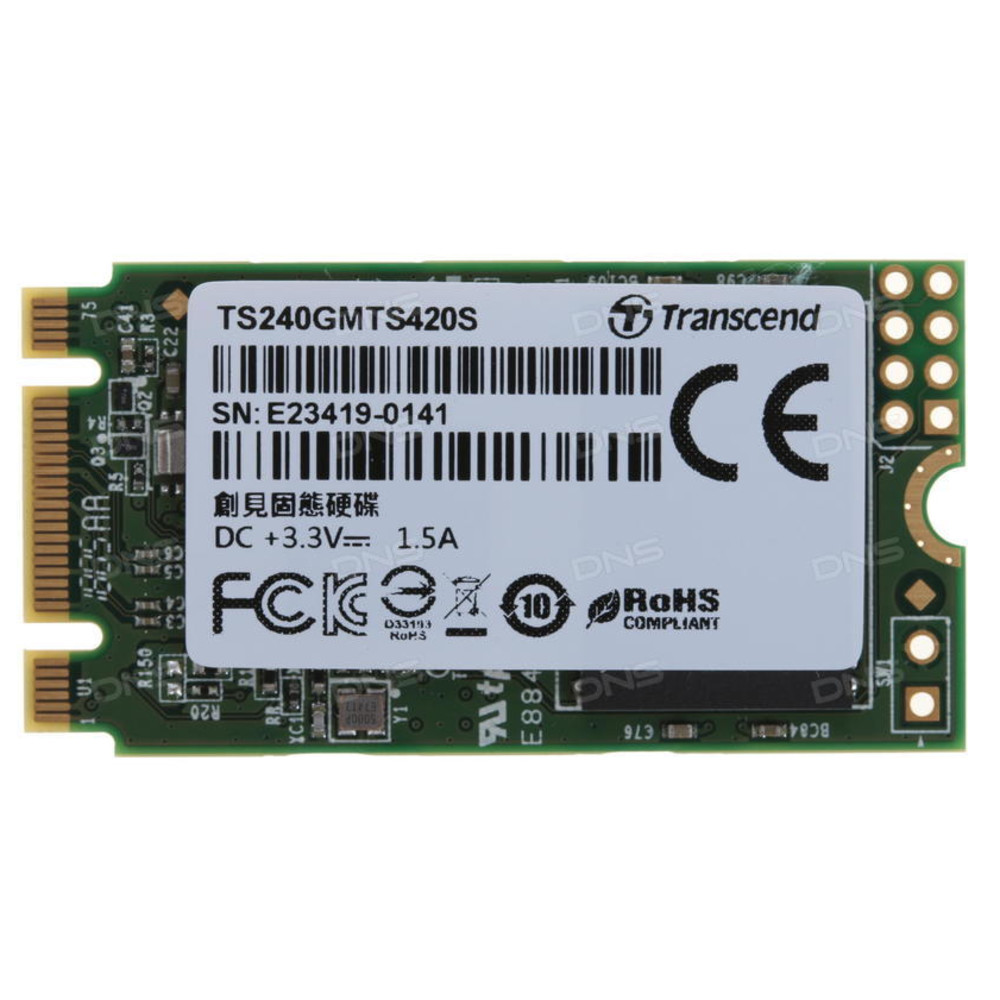 Жесткий диск Transcend Твердотельный диск 240GB MTS420 TS240GMTS420S SSD (твердотельные), 240 ГБ, M.2, SATA - миниатюра 2