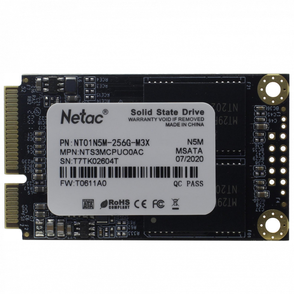 Жесткий диск Netac NT01N5M-256G-M3X SSD (твердотельные), 256 ГБ, mSATA, SATA - миниатюра 2