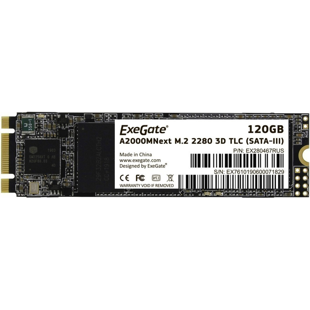 Жесткий диск ExeGate EX280467RUS SSD (твердотельные), 120 ГБ, M.2, SATA - миниатюра 2