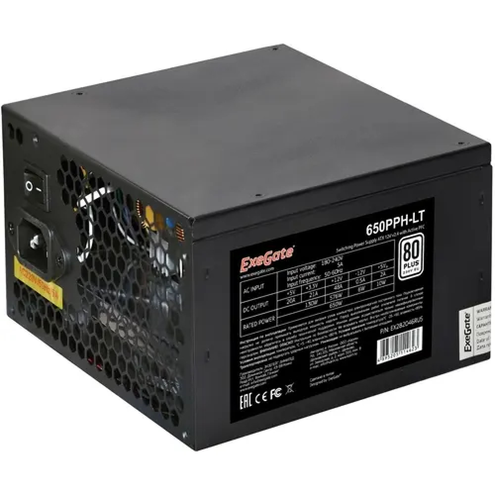 Блок питания ExeGate 80 PLUS 650PPH LT S OEM EX282046RUS-OEM-S 650 Вт - миниатюра 6
