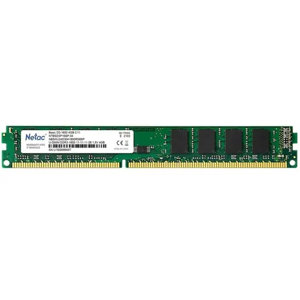 ОЗУ Netac Basic NTBSD3P16SP-04 DIMM, DDR3, 4 Гб, 1600 МГц - миниатюра 2