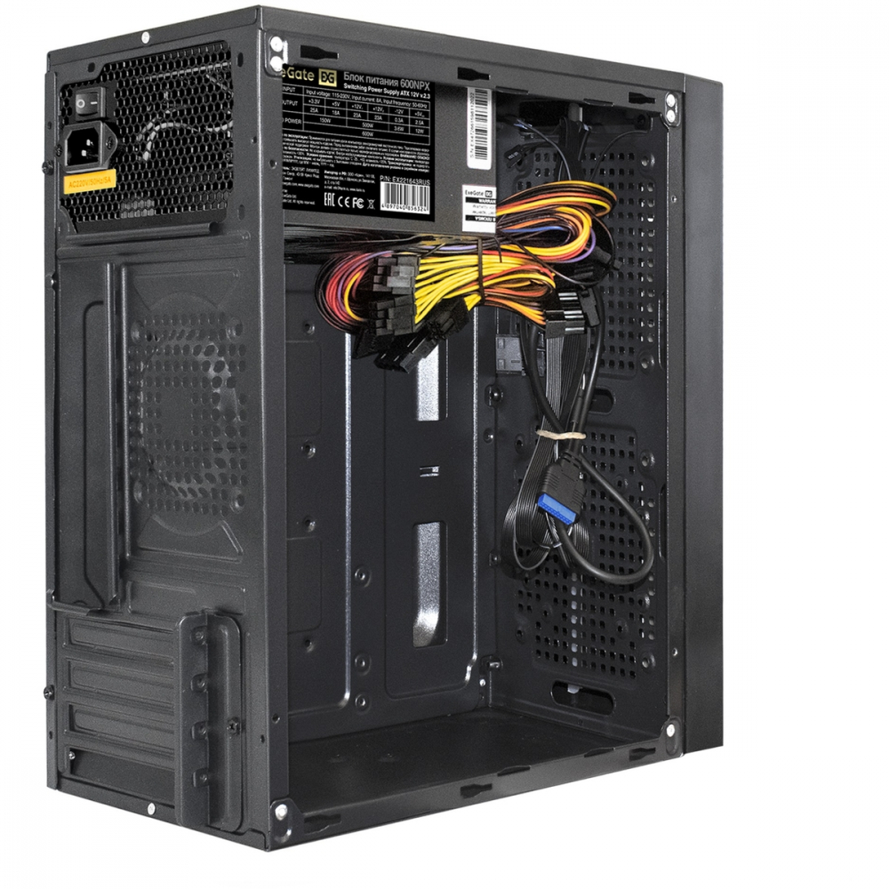 Корпус ExeGate mEVO-9302-NPX600 EX287885RUS Mini-Tower - миниатюра 6