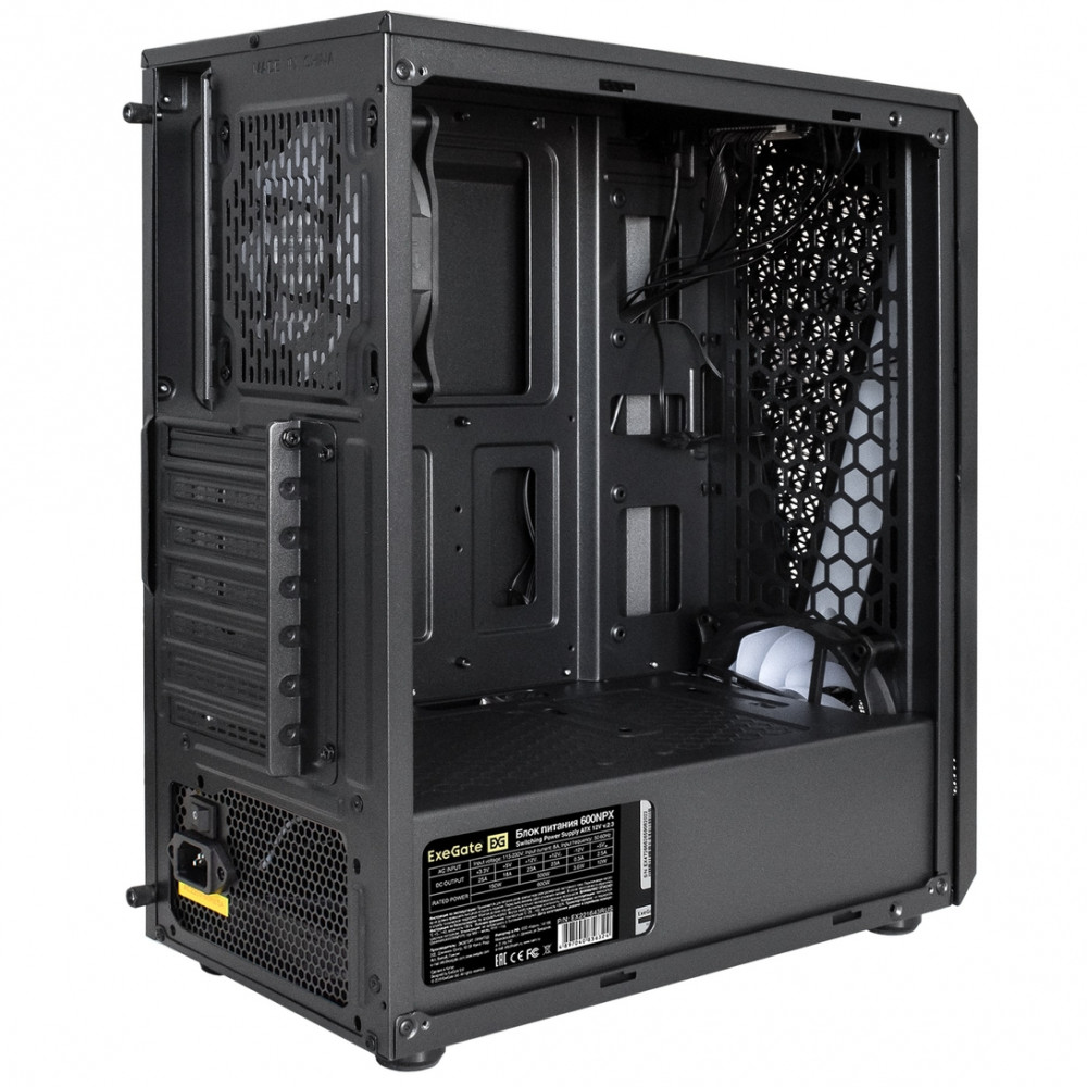 Корпус ExeGate EVO-8225-NPX600 EX293015RUS Mid-Tower - миниатюра 8
