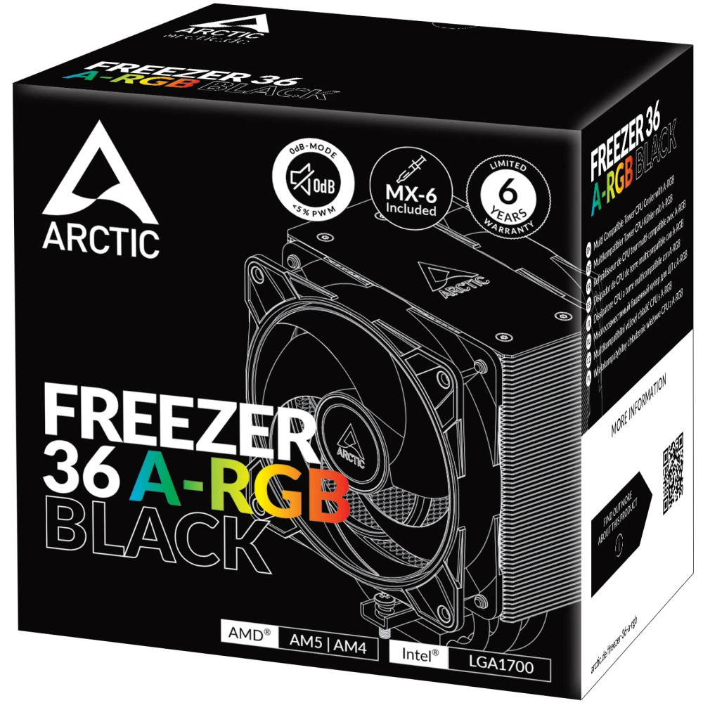 Система охлаждения ARCTIC Freezer 36 A-RGB Black ACFRE00124A Для процессора - миниатюра 8