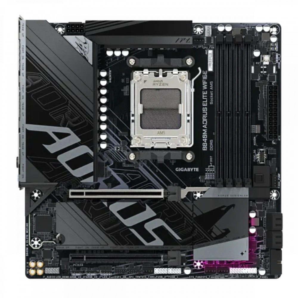 Материнская плата Gigabyte B840M AORUS ELITE WIFI6E Micro-ATX, AMD AM5 - миниатюра 6