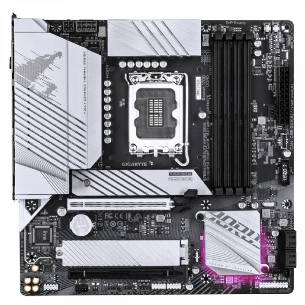 Материнская плата Gigabyte B760M AORUS ELITE WIFI6E GEN5 Micro-ATX, LGA 1700 - миниатюра 6