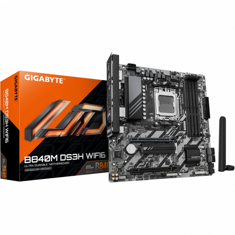 Материнская плата Gigabyte B840M DS3H WIFI6 (REV 1.1) Micro-ATX, AMD AM5 - миниатюра 8