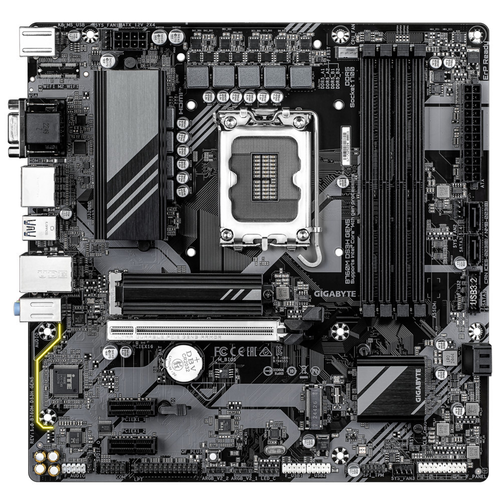 Материнская плата Gigabyte B760M DS3H GEN5 (REV1.0) Micro-ATX, LGA 1700 - миниатюра 5