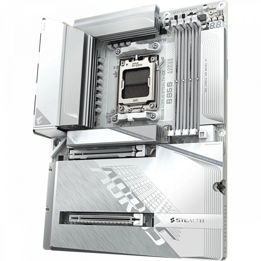 Материнская плата Gigabyte B850 AORUS STEALTH ICE (REV 1.0) ATX, AMD AM5 - миниатюра 11