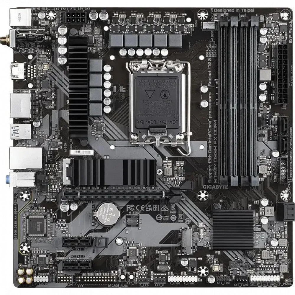 Материнская плата Gigabyte B760M DS3H AX DDR4 B760M DS3H AX DDR4 (REV 1.3) Mini-ATX, LGA 1700 - миниатюра 8