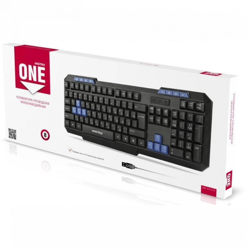 Клавиатура SmartBuy ONE 221 SBK-221U-K Проводная, USB - миниатюра 4