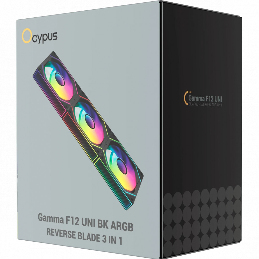 Система охлаждения Ocypus Gamma F12 UNI BK ARGB REVERSE BLADE 3-IN-1 Gamma-F12-BK3AM01U-GL Для системного блока - миниатюра 10