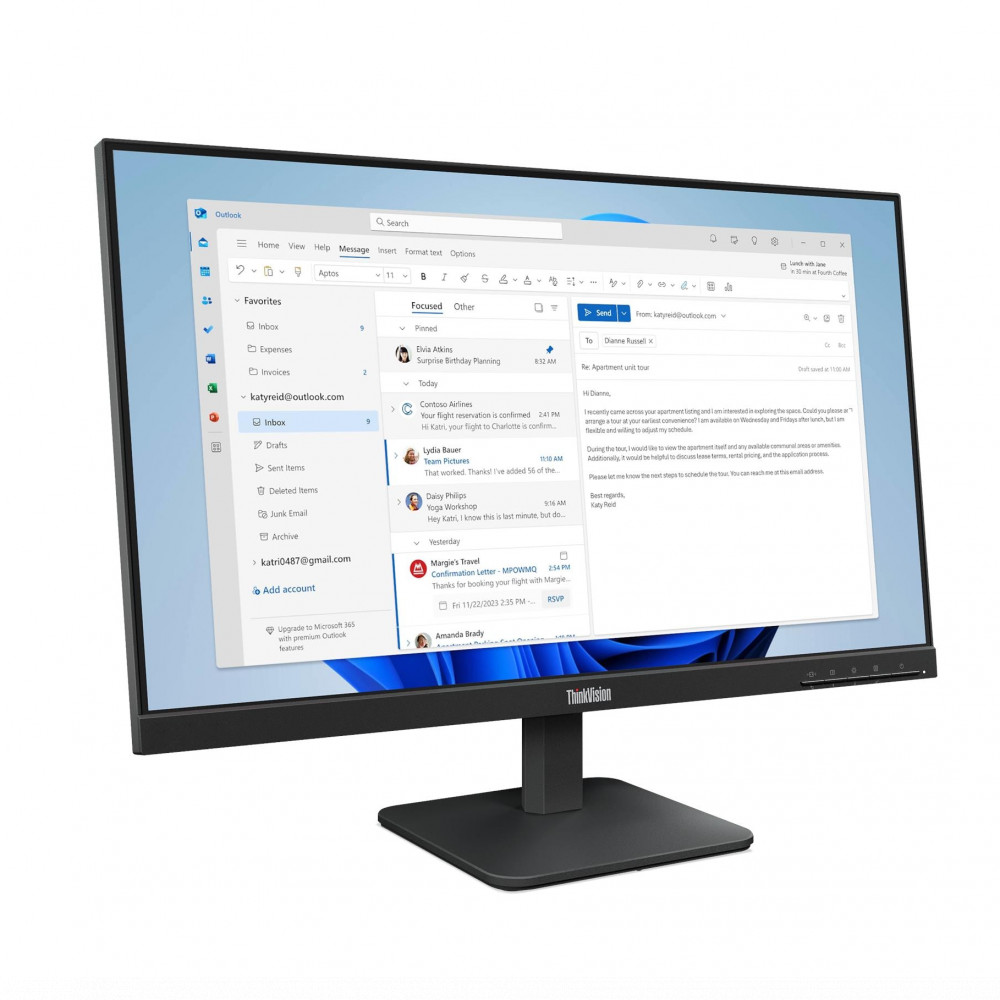 Монитор Lenovo ThinkVision S24-4e 64B5KAT1EU 23.8 ", IPS, Full HD 1920x1080 (16:9), 100 Гц - миниатюра 7