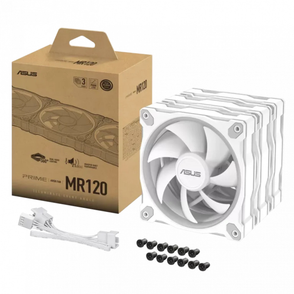 Система охлаждения Asus PRIME MR120 FAN ARGB WHITE 3IN1 - миниатюра 8