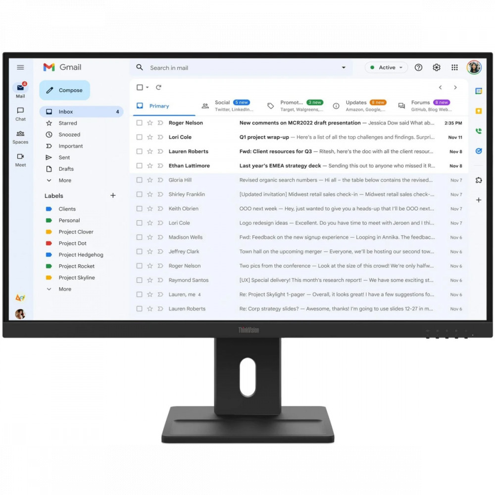 Монитор Lenovo ThinkVision E27-40 64BCMAT4EU 27 ", IPS, Full HD 1920x1080 (16:9), 100 Гц - миниатюра 6