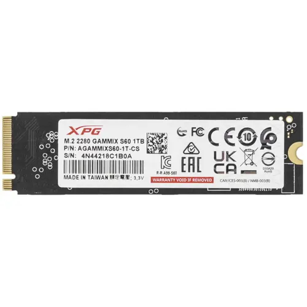 Жесткий диск ADATA XPG GAMMIX S60 BLADE AGAMMIXS60-1T-CS SSD (твердотельные), 1 ТБ, M.2, PCIe - миниатюра 2