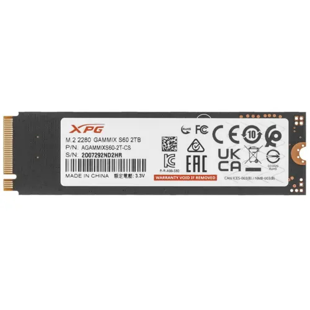Жесткий диск ADATA XPG GAMMIX S60 BLADE AGAMMIXS60-2T-CS SSD (твердотельные), 2 ТБ, M.2, PCIe - миниатюра 2