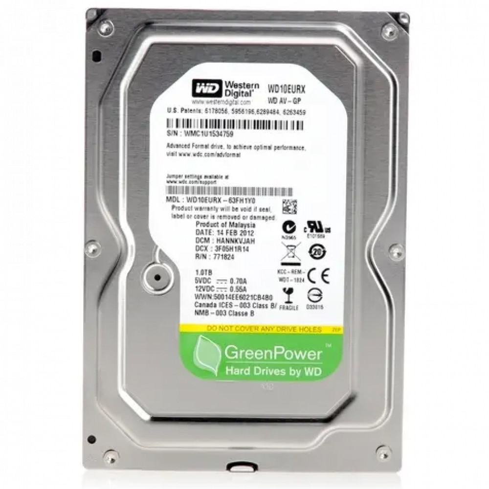 Жесткий диск Western Digital AV-GP Video Surveillance WD10EURX-83UY4Y0 HDD (классические), 1 ТБ, 3.5 дюйма, SATA - миниатюра 2