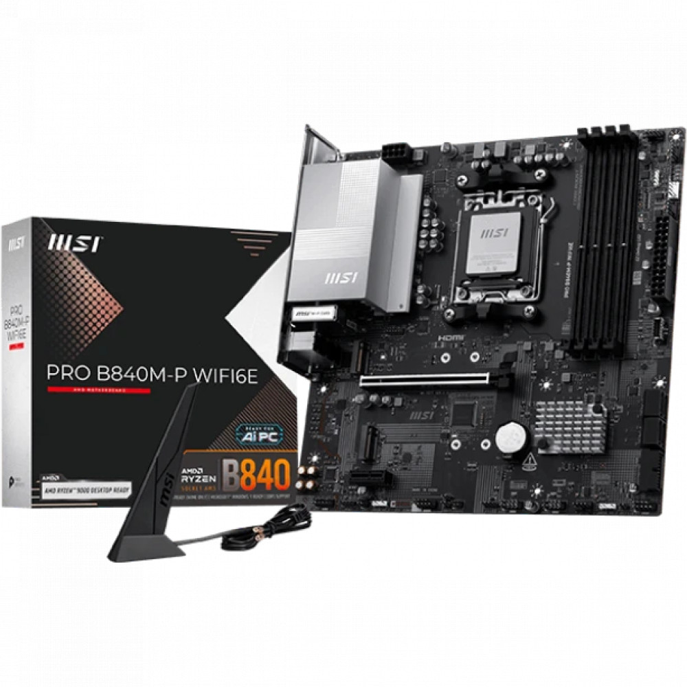 Материнская плата MSI PRO B840M-P WIFI6E Micro-ATX, AMD AM5 - миниатюра 10