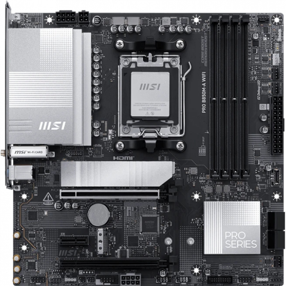 Материнская плата MSI PRO B850M-A WIFI Micro-ATX, AMD AM5 - миниатюра 6