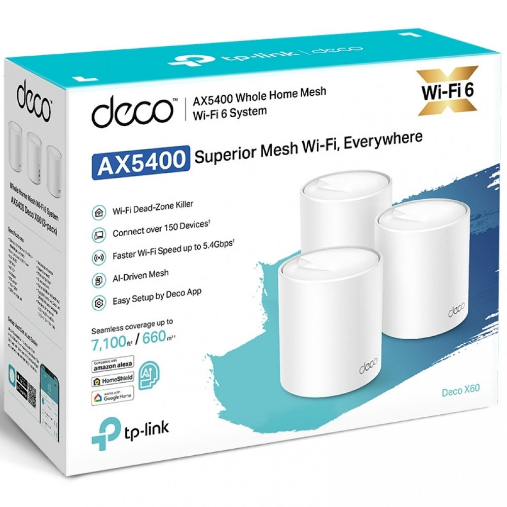 Маршрутизатор для дома TP-Link Deco X60 (3 устройства) DECO X60(3-PACK) - миниатюра 6