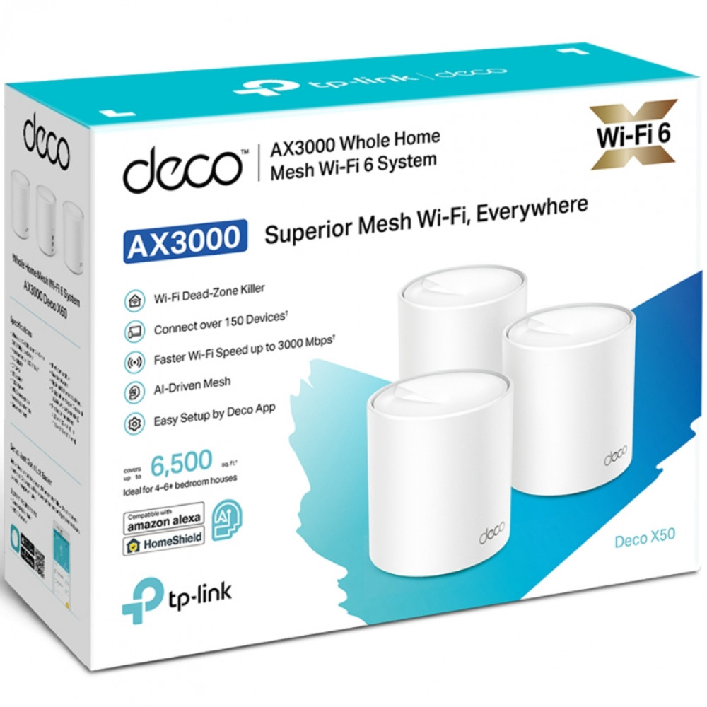 Маршрутизатор для дома TP-Link Deco X50 (3 устройства) DECO X50(3-PACK) - миниатюра 6